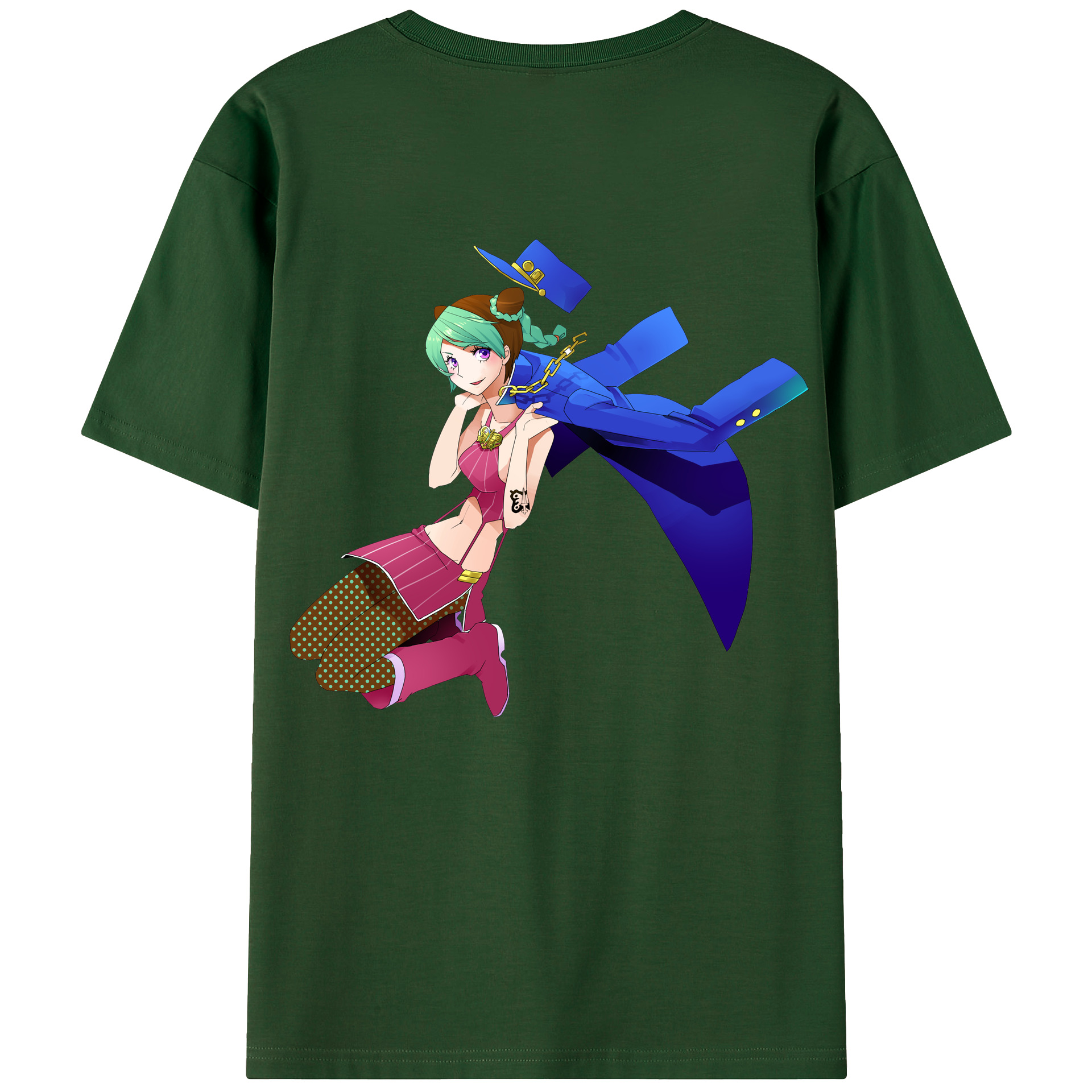 （画像用） "ジョジョの奇妙な冒険 くうじょう ジョリーン JoJo's Bizarre Adventure Jolyne Cujoh " 綿100％半袖Tシャツ（背面プリント）